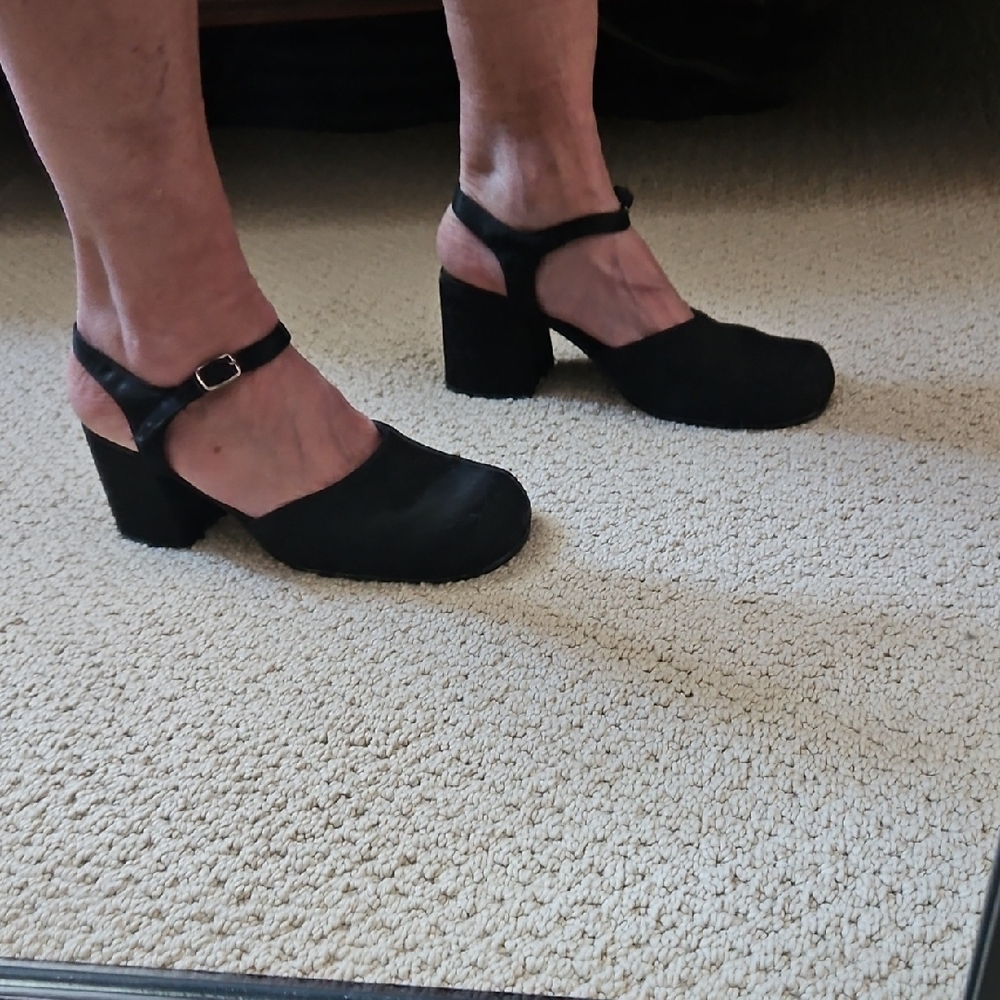 Y2K Elegant Black Satin Women's Heels